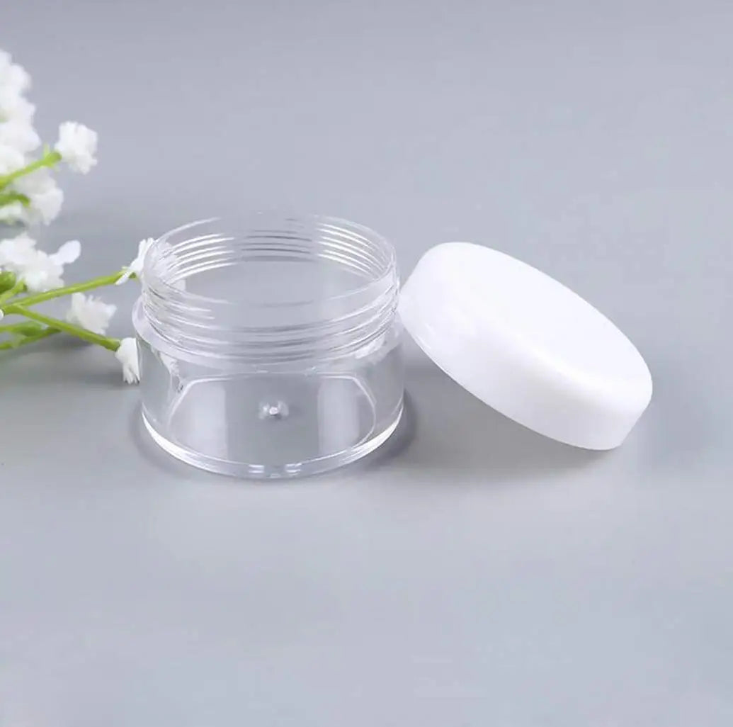 10pcs Make Up Jar Cosmetic Sample Empty Container Plastic Round Lid Small Bottle Eyeshadow Cream Travel Pot 2g 3g 5g 10g 15g 20g