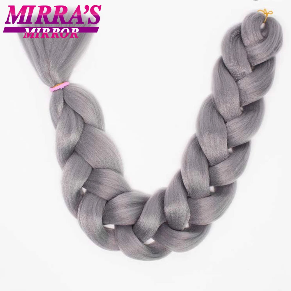 82 Inch Pure Color Jumbo Braiding Hair Extensions Synthetic Braids Ombre Hair For Box Braid Support Wholesale Mirra’s Mirror