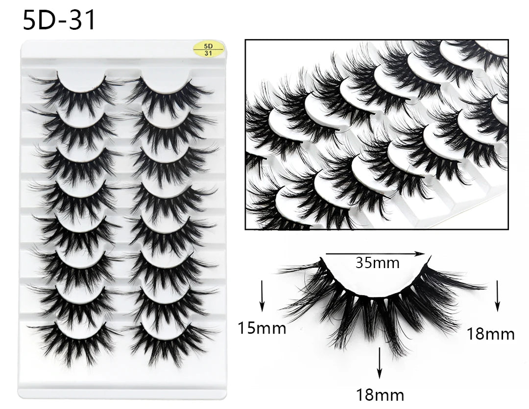 5/7/8 pairs 3D mink Lashes ,soft fluffy natural false eyelashes，individual eyelash extension, makeup tools lashes wholesale