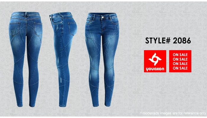 1888 Youaxon Summer Women`s High Waist White Basic Fashion Stretch Skinny Denim Pants Trousers Jeans For Women Free Shipping