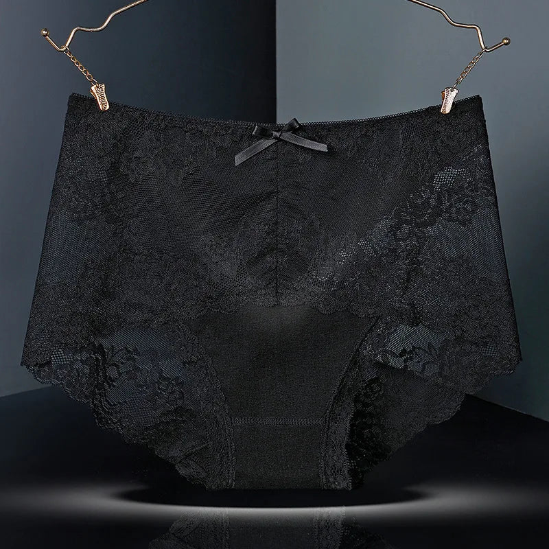 7Pcs Cotton Women's underwear lace transparent panties comfortable antibacterial plus size pants female sexy lingerie