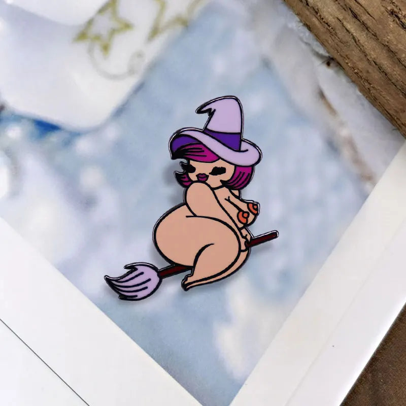 Witch Lapel Pin Collection Magic Broomstic Brooch Ice Cream Mug Frappuccinoo Badge Witches Welcome Jewelry Viralgem Store