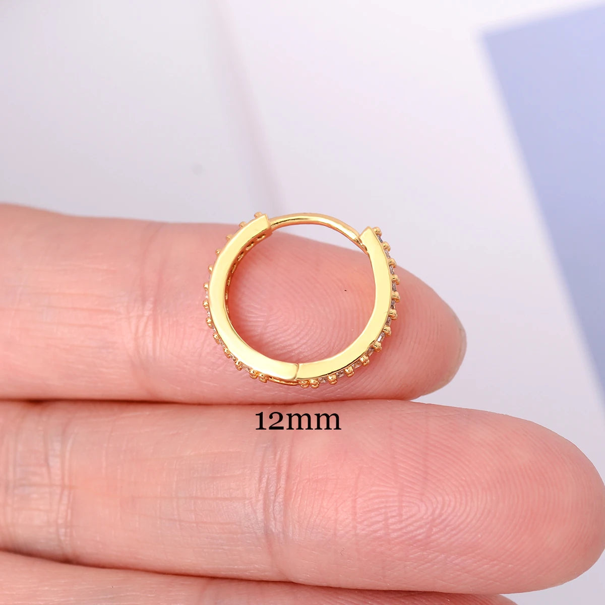 1 Pcs Fashion Exquisite Crystal Zircon Hoop Earrings for Women Rainbow Cartilage Helix Tragus Earring Stud Body Piercing Jewelry Viralgem Store