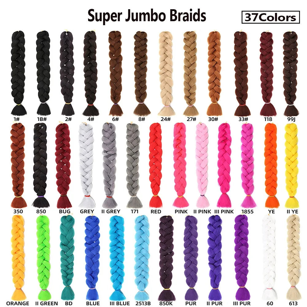 82 Inch Pure Color Jumbo Braiding Hair Extensions Synthetic Braids Ombre Hair For Box Braid Support Wholesale Mirra’s Mirror