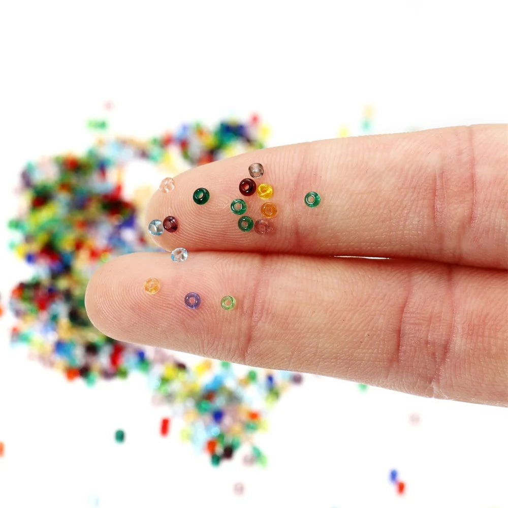 1000/1800Pcs 2mm Transparent Color Czech Glass Seed Beads Round Loose Beads for DIY Bracelet Earrings Jewelry Making Accessories