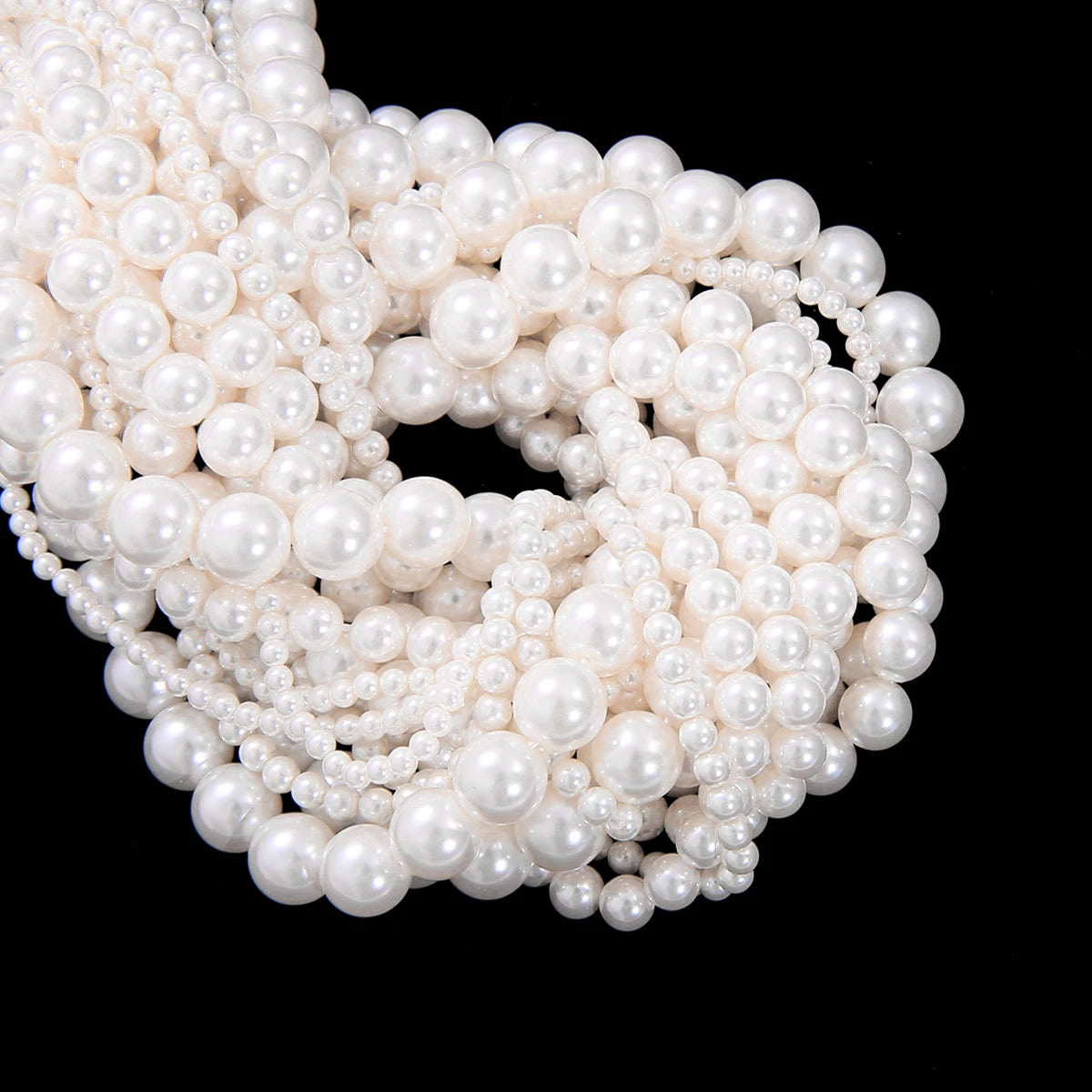 3/4/6/8/10mm AAA High Quality Glass Imitation Pearls Round Loose Beads for DIY Bracelet Earrings Necklace Jewelry Making Garment