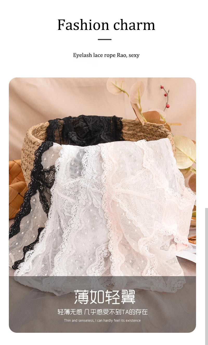 3pcs/lot Summer loose lace ladies panties, soft mesh underwear, sexy temptation briefs, seamless mid-waist cotton crotch panties Viralgem Store