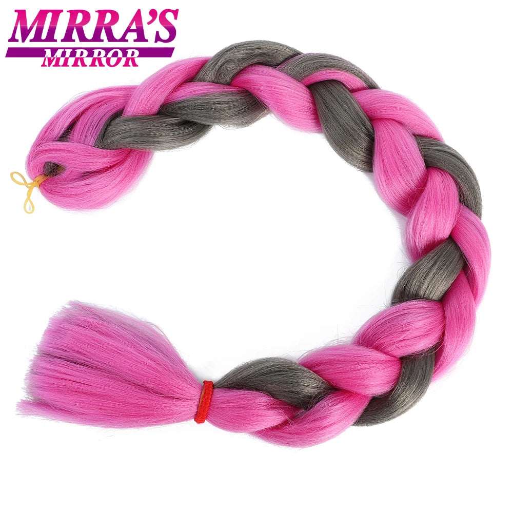 82 Inch Pure Color Jumbo Braiding Hair Extensions Synthetic Braids Ombre Hair For Box Braid Support Wholesale Mirra’s Mirror