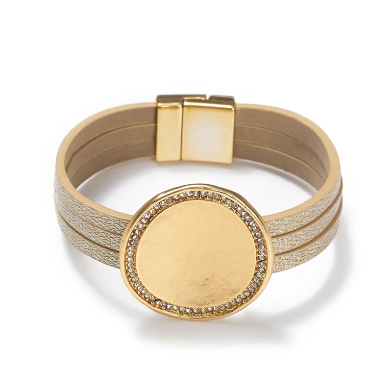 WYBU Wrap Leather Bracelets for Women Fashion Metal Leather Bracelet Charm Couple Wholesale Jewelry Dropshiping