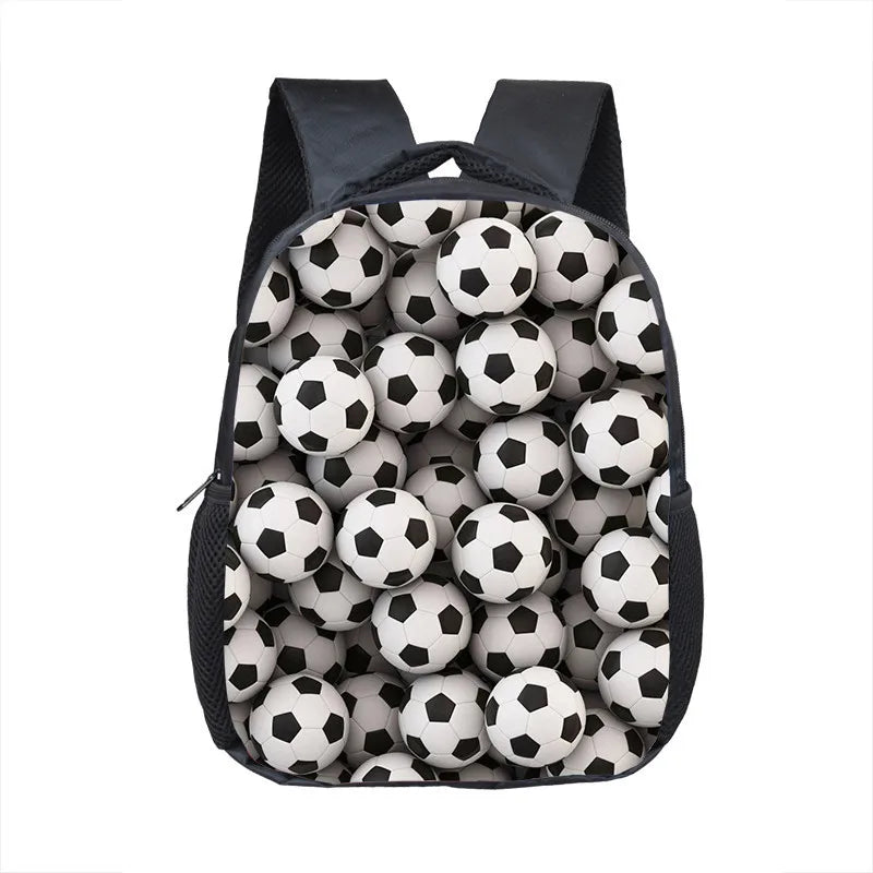 12 Inch Cool Soccerly / Footbally Print Backpack for 2-4 Years Old Kids Children School Bags Small Toddler Bag Kindergarten Bags