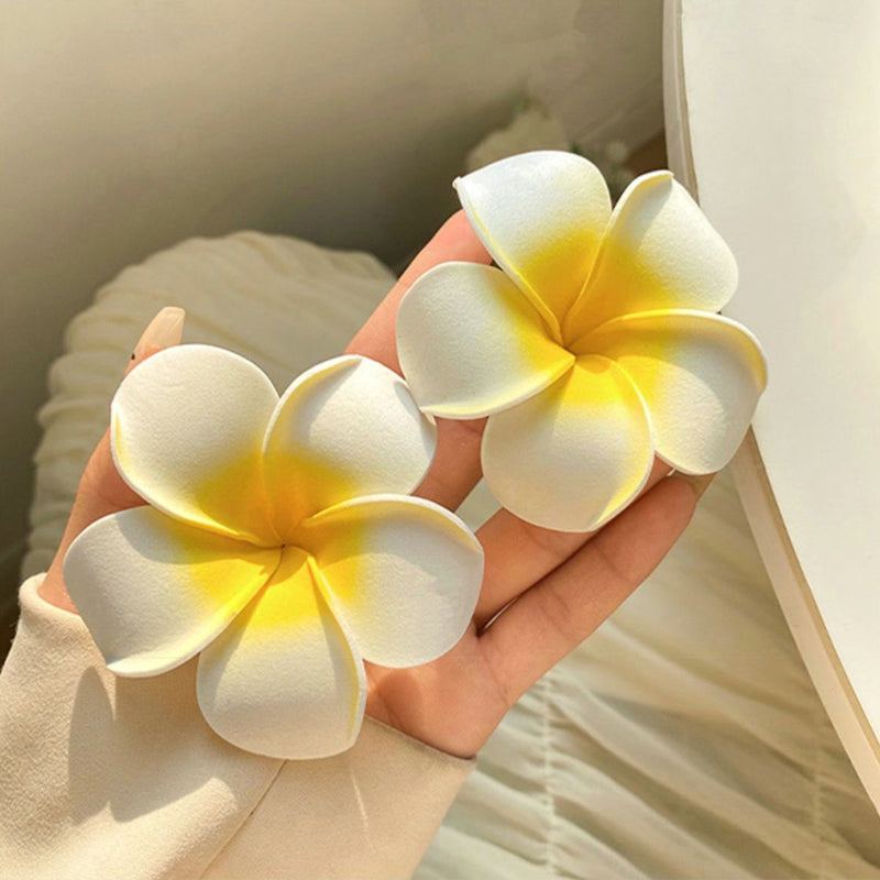 4Pcs Plumeria Flower Hair Clips For Women Girls Hairpins Egg Flower Barrette Hawaiian Wedding Artificial Headwear Viralgem Store