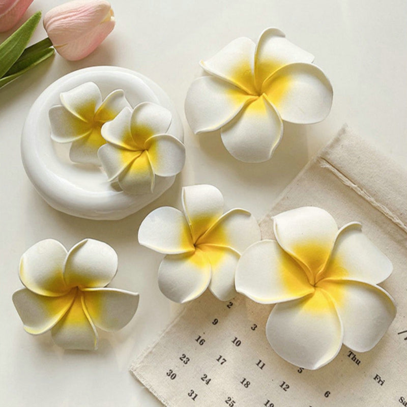 4Pcs Plumeria Flower Hair Clips For Women Girls Hairpins Egg Flower Barrette Hawaiian Wedding Artificial Headwear Viralgem Store