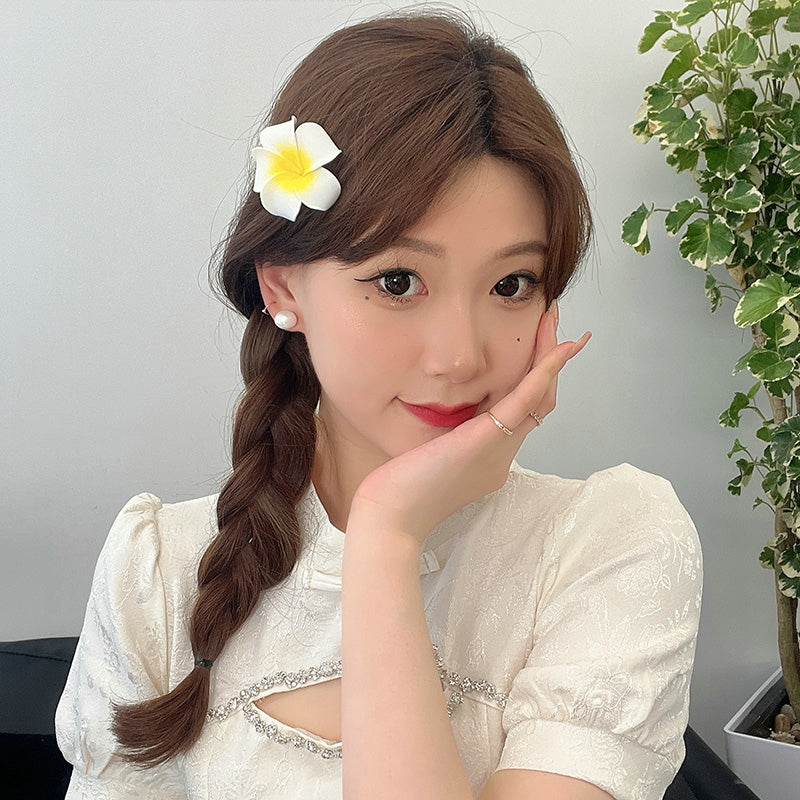 4Pcs Plumeria Flower Hair Clips For Women Girls Hairpins Egg Flower Barrette Hawaiian Wedding Artificial Headwear Viralgem Store