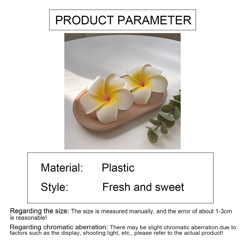 4Pcs Plumeria Flower Hair Clips For Women Girls Hairpins Egg Flower Barrette Hawaiian Wedding Artificial Headwear Viralgem Store