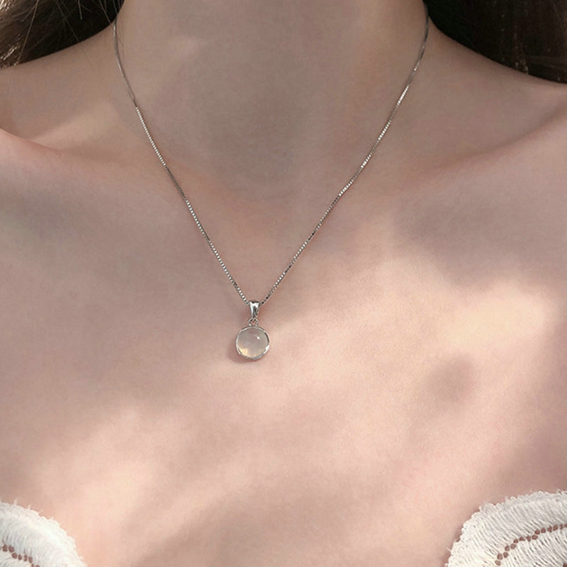 Sweet Cute Shiny Zircon Star Pendant Necklace Korean Fashion Elegant Girls Women Bow Knot Round Crystal Clavicle Chain Jewelry