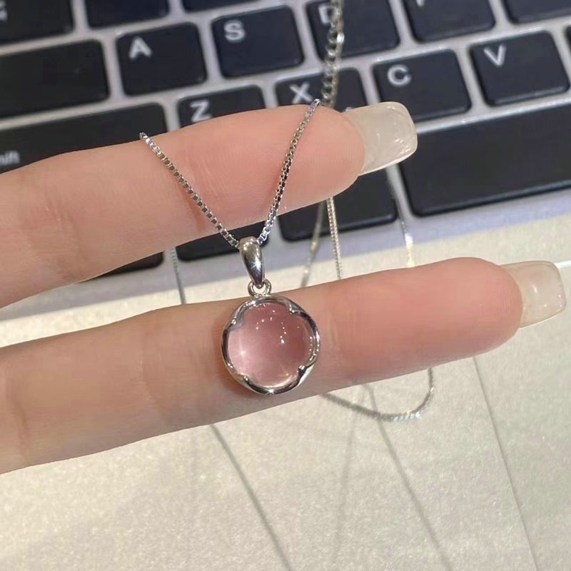 Sweet Cute Shiny Zircon Star Pendant Necklace Korean Fashion Elegant Girls Women Bow Knot Round Crystal Clavicle Chain Jewelry