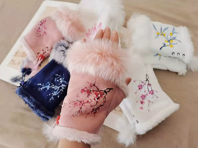 Women's Warm Half Finger Gloves Viralgem Store