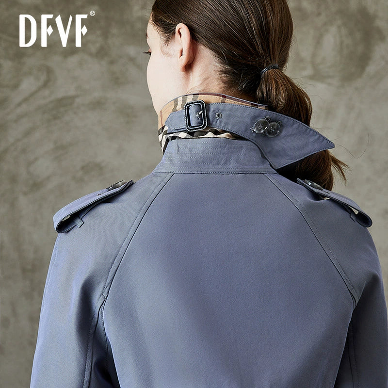 2024 Yi Element Spring & Fall New Arrival Chameleon Khaki Long Trench Coat British Style Work Clothing Trench Coat for Women In Stock