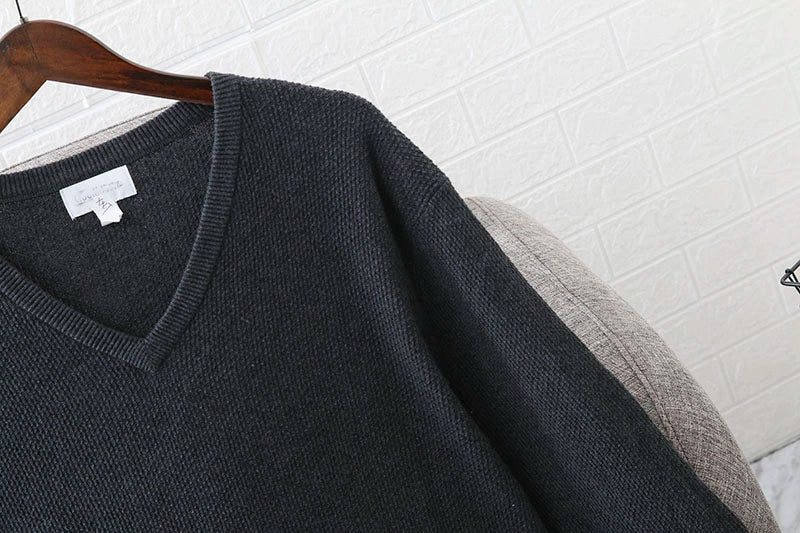 95.00 Kg-150.00 kg Export 5% Wool Plus-Size Fall and Winter Men's Fat Guy Extra Large plus Size V Neck Loose Knitting Sweater 3