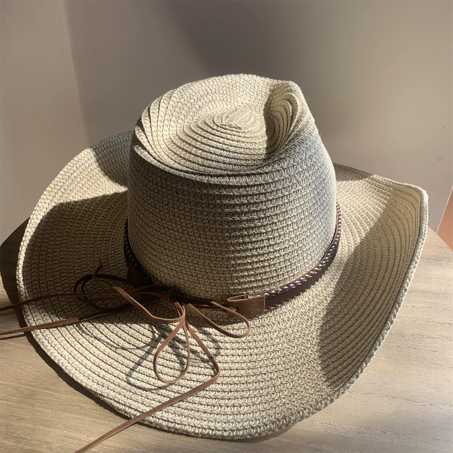 Straw Hat Foldable Couple Fishing Western Cowboy Hat