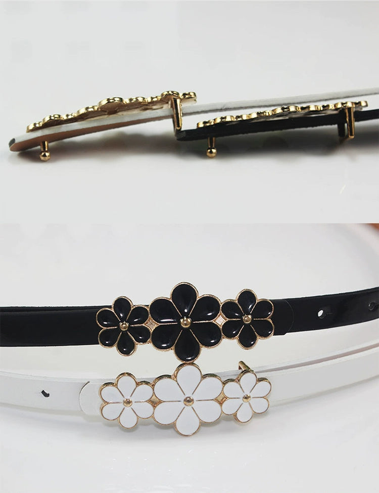 Three Small Flowers Ladies Decoration Thin and Simple Waist Decorations Easiest for Match Waist-Slimming Belt Matching Dress Coat Summer Belt Viralgem Store