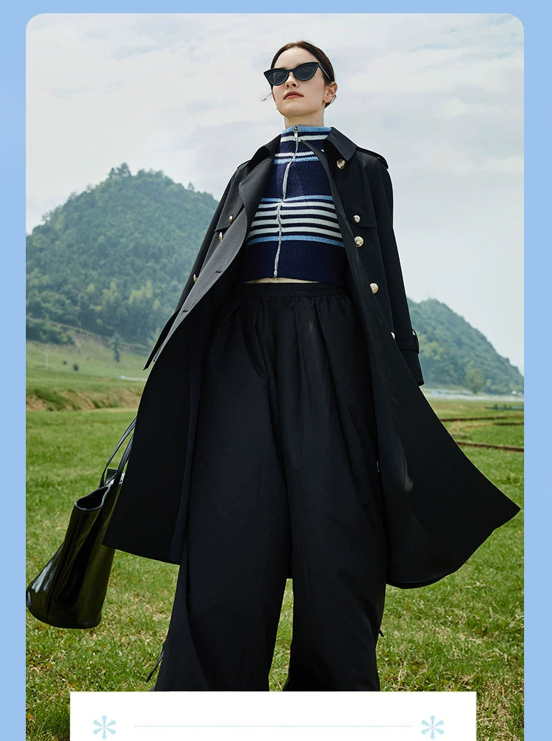 2024 Spring & Fall New Arrival Big Brand Classy C Double Breasted Loose Retro Elegant Mid Length Long Length Trench Coat Outwear Women Viralgem Store