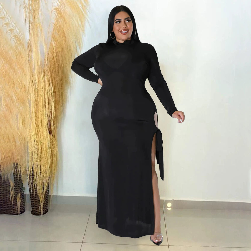 345xl plus Size Sexy Slip Fall/Winter Ladies Dress Plus Size Dress