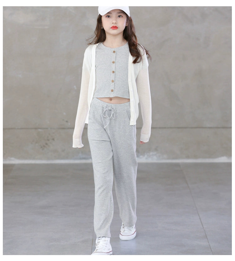 Stylish Medium and Large Children's Summer Clothes Air Conditioning Sweater Sweater