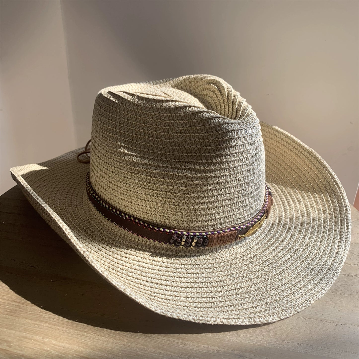 Straw Hat Foldable Couple Fishing Western Cowboy Hat