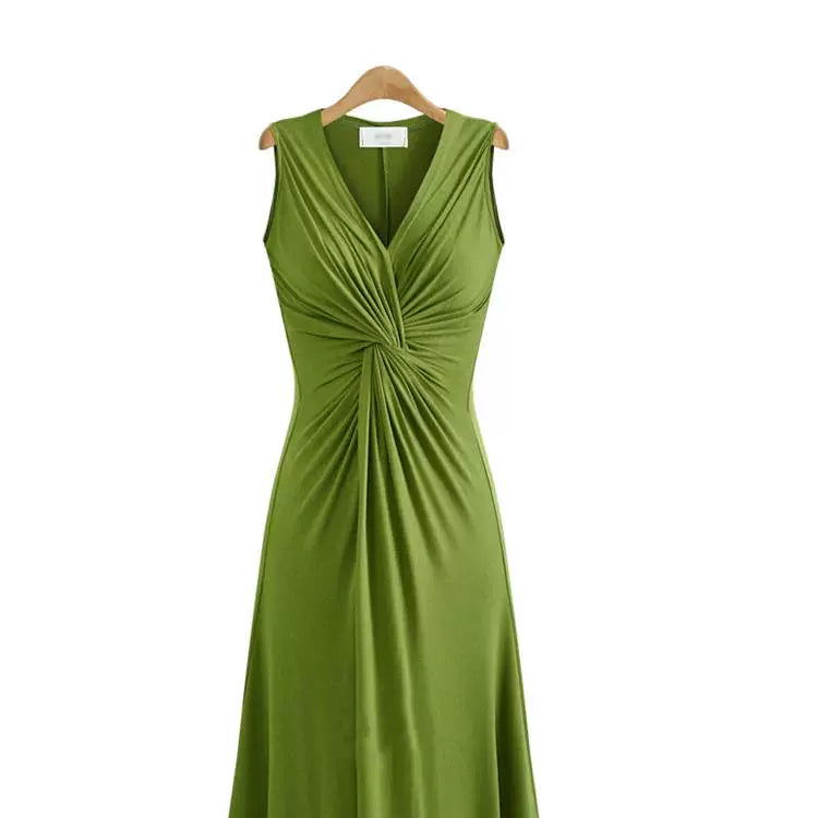 2018 Summer New K-style Plus Size Women's Clothing Chubby Girl Slim Waist Nipped Swing Sleeveless Dress Big Dress