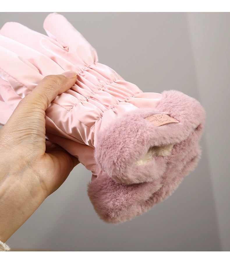 Women's K-style Electric Car Fleece-lined Thick Windproof Gloves Viralgem Store