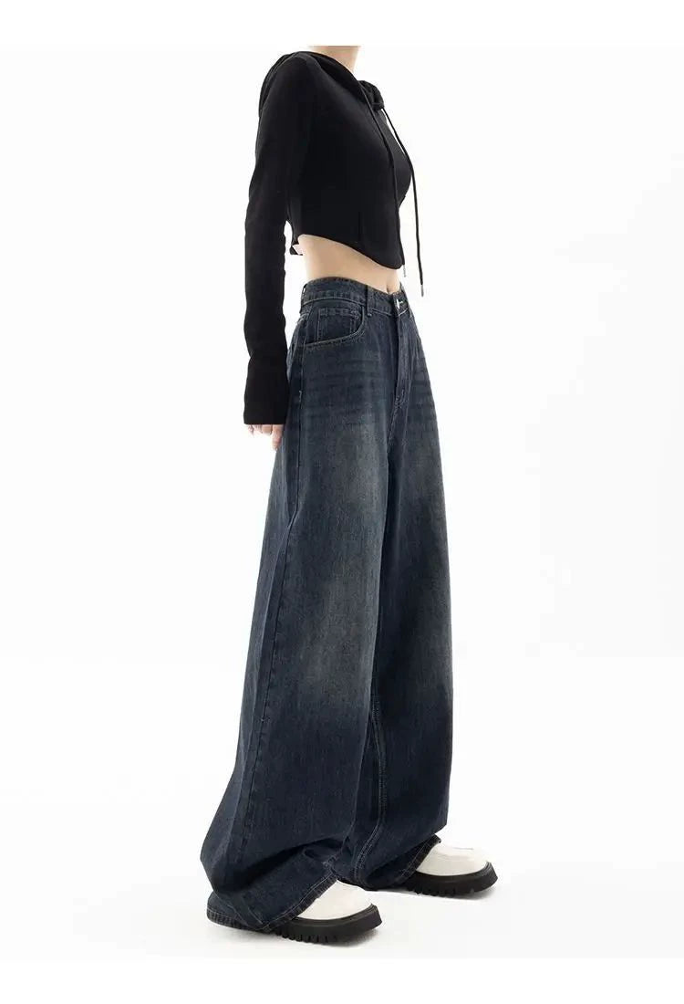 Wide Leg Jeans Women Korean Fashion Harajuku Baggy Denim Tro