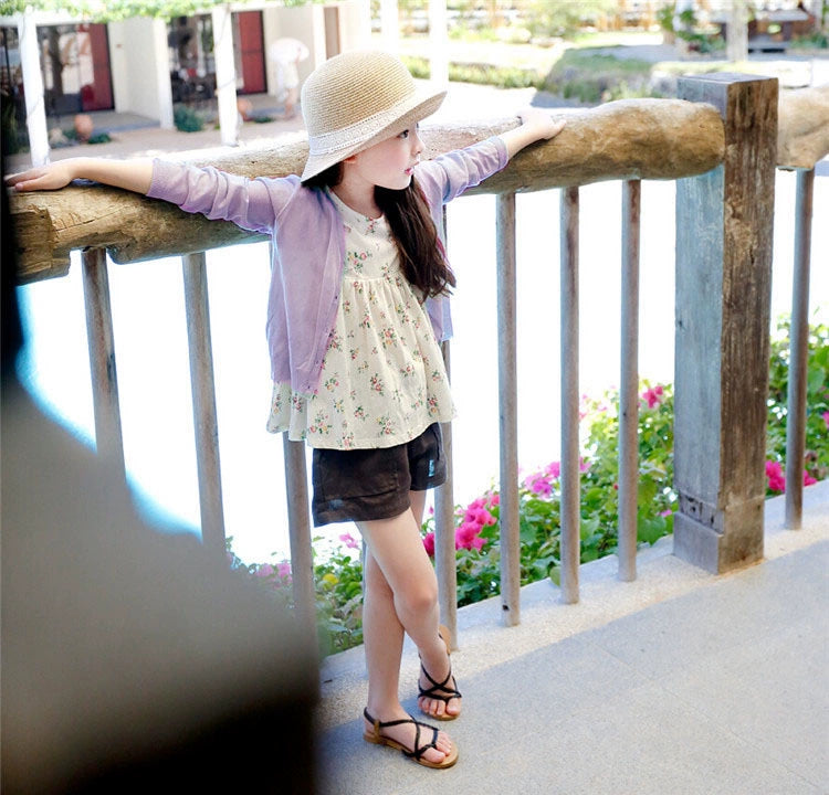 Stylish Medium and Large Children's Summer Clothes Air Conditioning Sweater Sweater