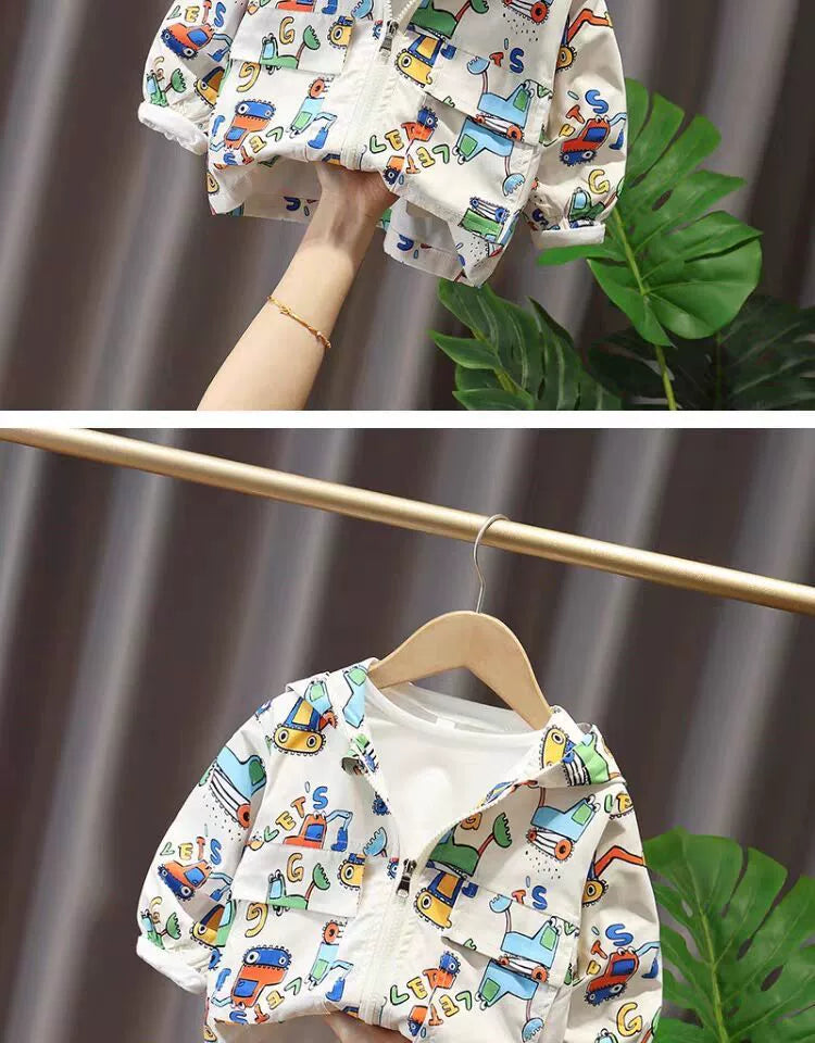 Spring and Autumn Children's K-style Zipper Hoodie Baby Outwear