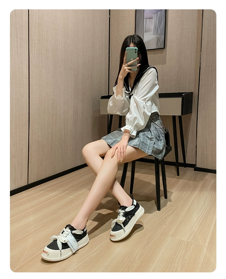 Tan Jianji Style Canvas Shoes Women's Summer 2023 New Arrival Thick Sole Beggar Shoes White Shoes Casual Sports Skate Shoes Fashion Shoes