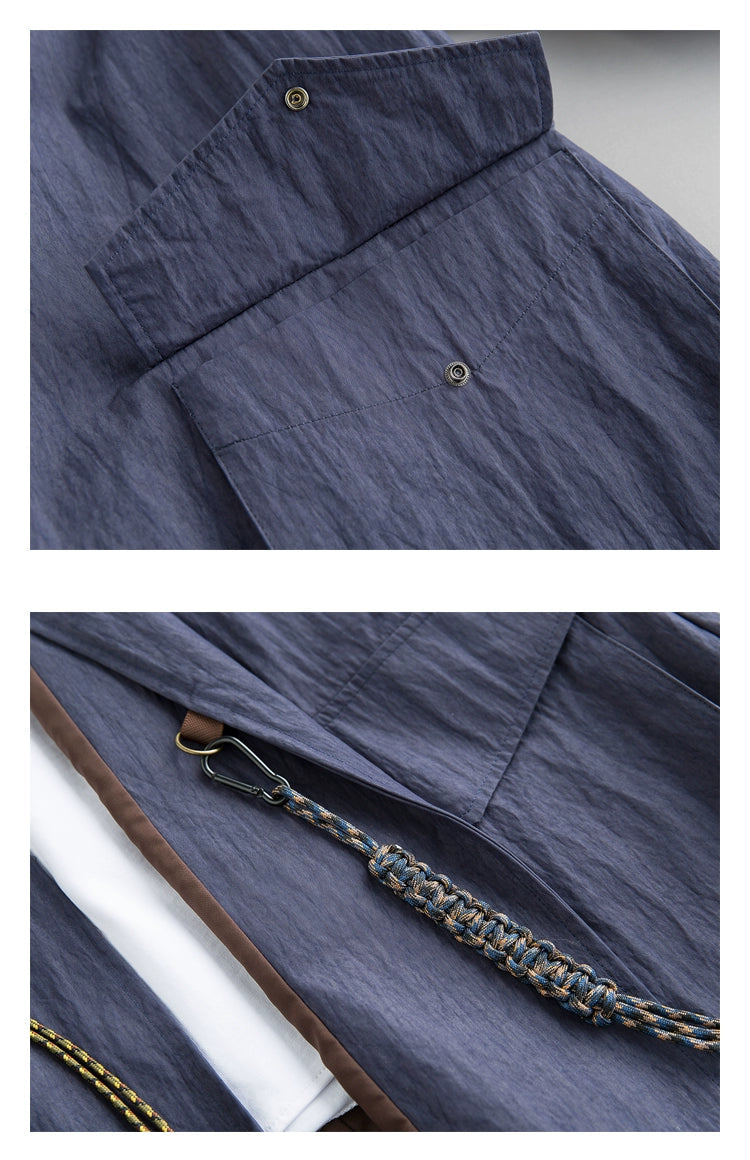 Spring & Fall Retro Removable Mid Length Long Length Outdoor Windbreaker Viralgem Store