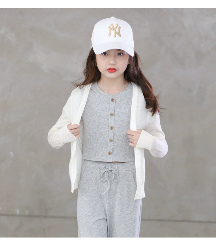 Stylish Medium and Large Children's Summer Clothes Air Conditioning Sweater Sweater