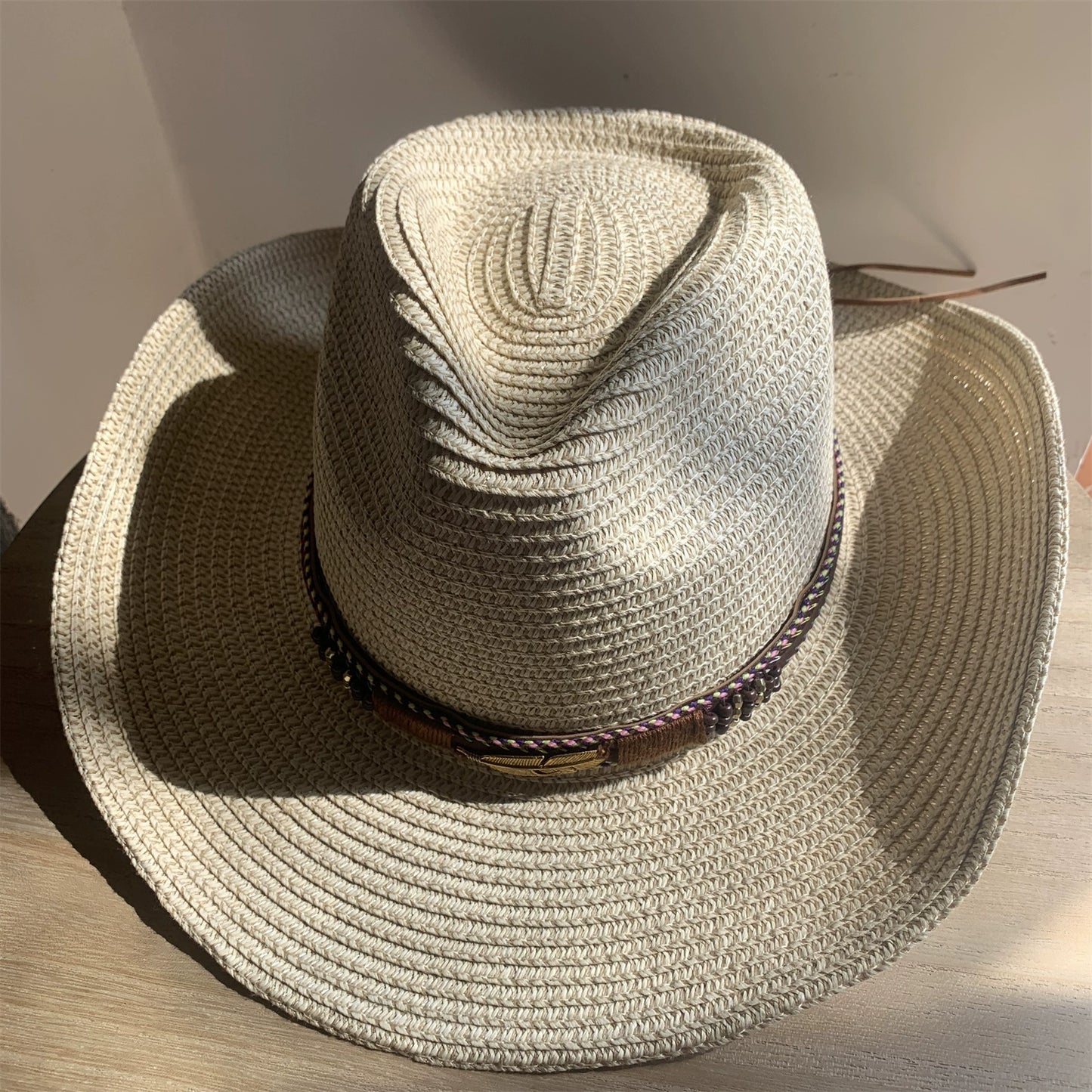 Straw Hat Foldable Couple Fishing Western Cowboy Hat