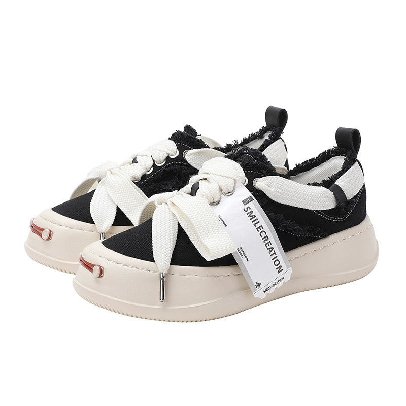 Tan Jianji Style Canvas Shoes Women's Summer 2023 New Arrival Thick Sole Beggar Shoes White Shoes Casual Sports Skate Shoes Fashion Shoes