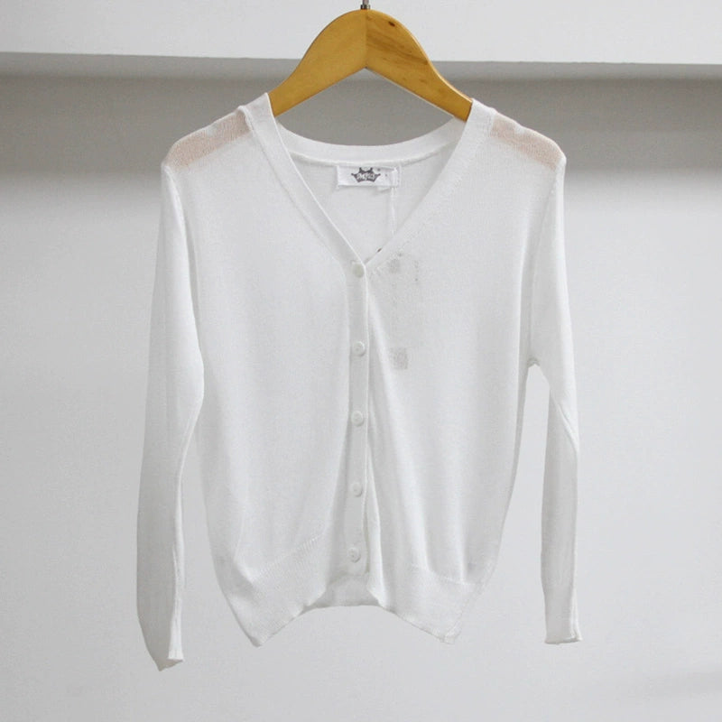 Stylish Medium and Large Children's Summer Clothes Air Conditioning Sweater Sweater