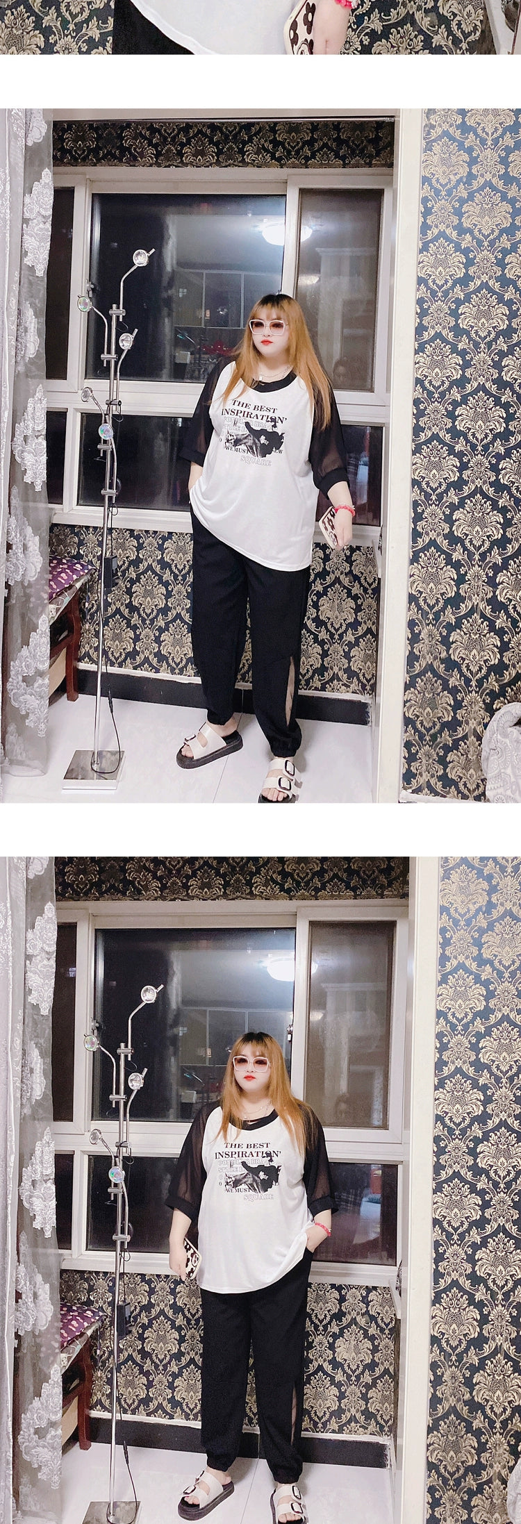 120.00kg Fashion Style Hello Fat Girl Short Sleeve T-shirt