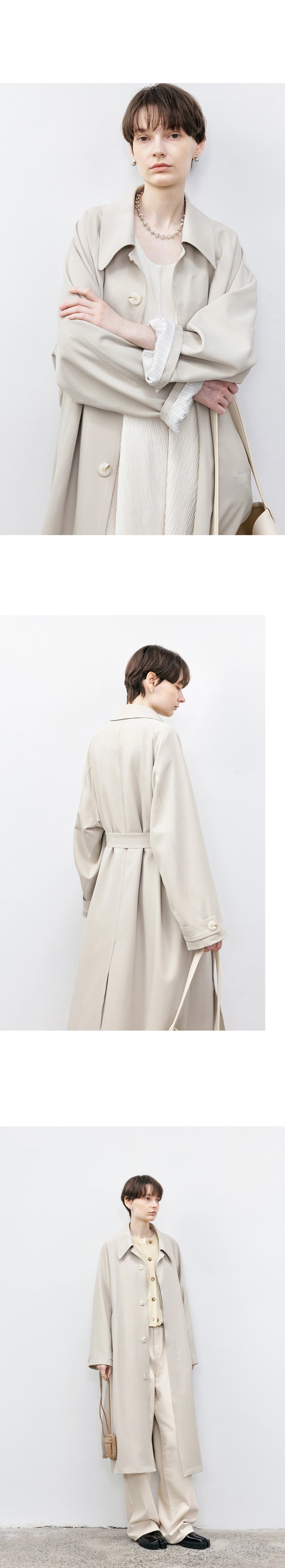 Tageechita Stripes Lapel Long Trench Coat Viralgem Store