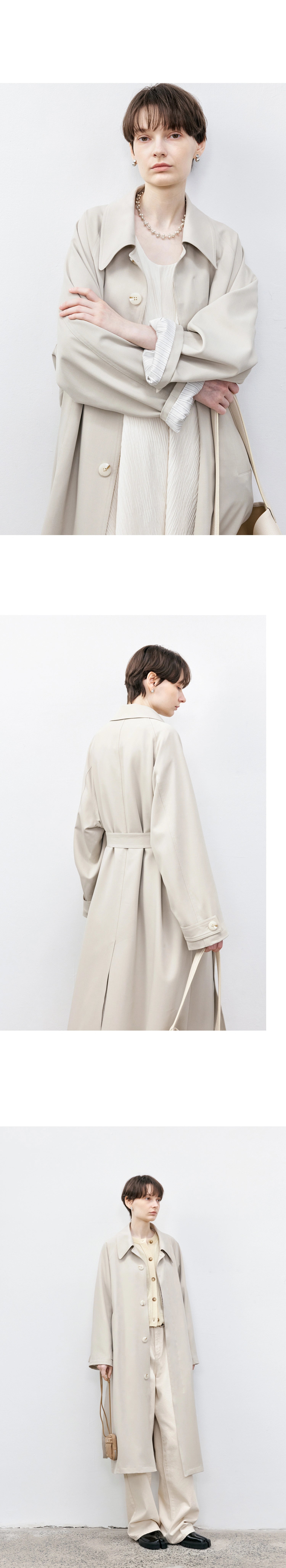 Tageechita Stripes Lapel Long Trench Coat Viralgem Store