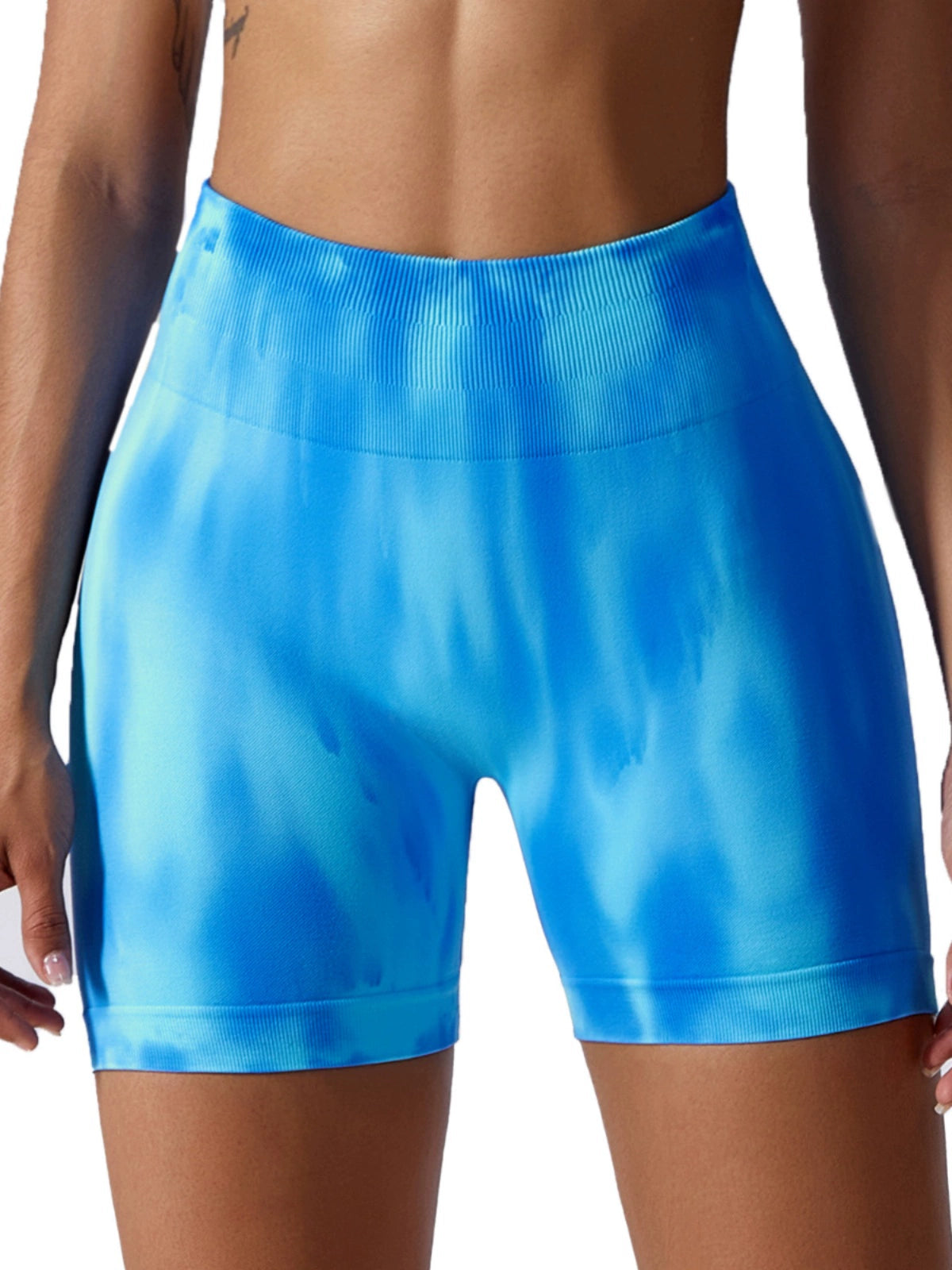 Special Offer! Tie-Dyed Aurora Yoga Fitness Short Shorts Women's High Waist Hip Lift Wicking Breathable Stretch Tight