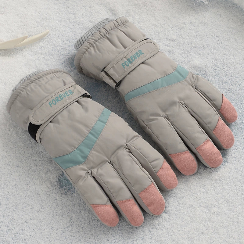 Women's Warm-Keeping and Cold-Proof Five-Finger Double-Layer Thickened Gloves for Autumn and Winter