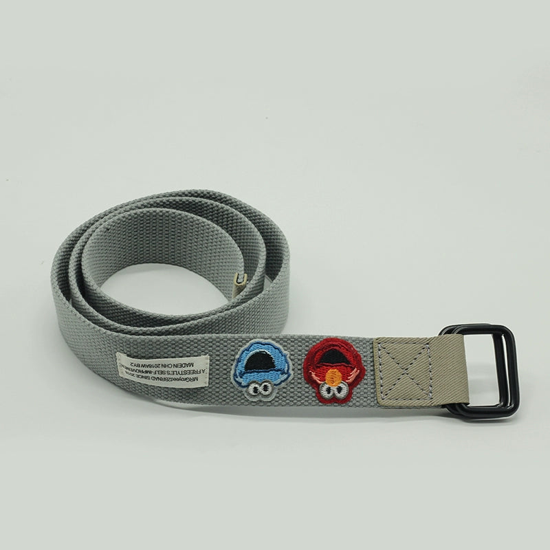 Student Ins Trendy Women's Korean-Style Double Ring Buckle Belt