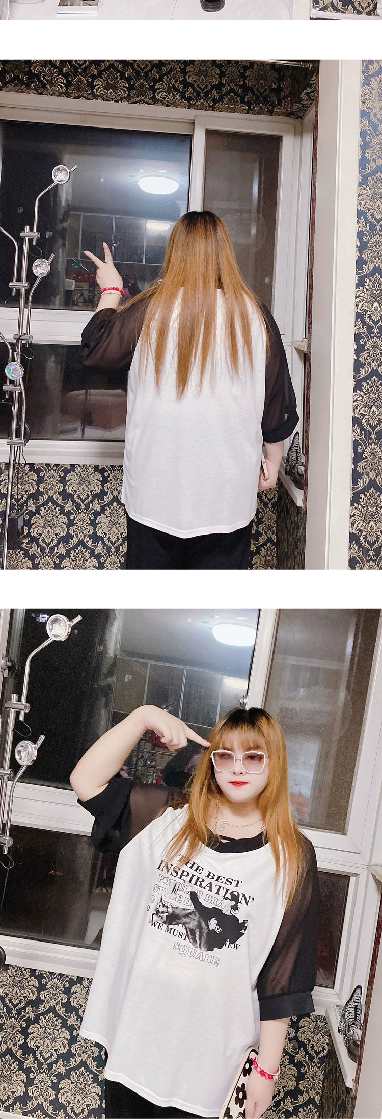 120.00kg Fashion Style Hello Fat Girl Short Sleeve T-shirt