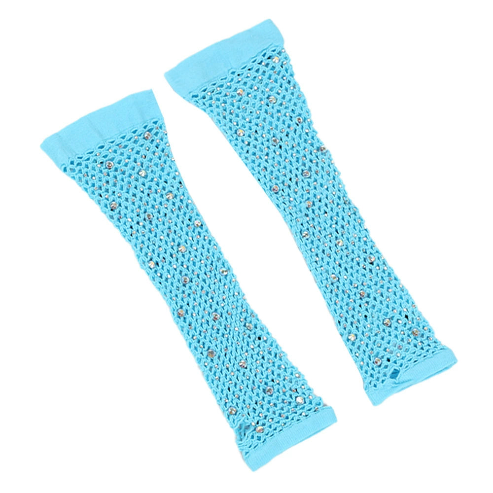 80 Ball Diamond Gloves Party Fishnet Stretch Mesh Gloves Fashion Retro Cross-Border Sexy Hot Drilling Sleeve Cover Viralgem Store