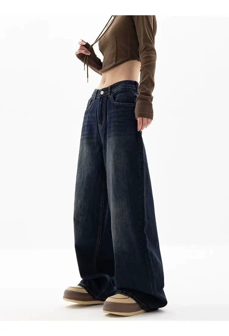 Wide Leg Jeans Women Korean Fashion Harajuku Baggy Denim Tro