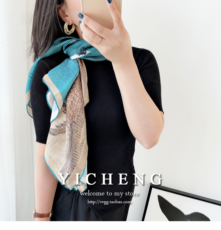 Vincent Van Gogh's Oil Painting Series Large Kerchief Middle-Aged Gift Real Silk Viralgem Store